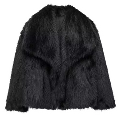 Zara Fur Jacket Black