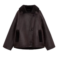 Zara Lump Leather Jacket Brown