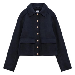 Zara Wool Jacket Navy Blue