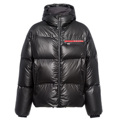 Prada Light Re-Nylon Hooded Puffer Jacket Black