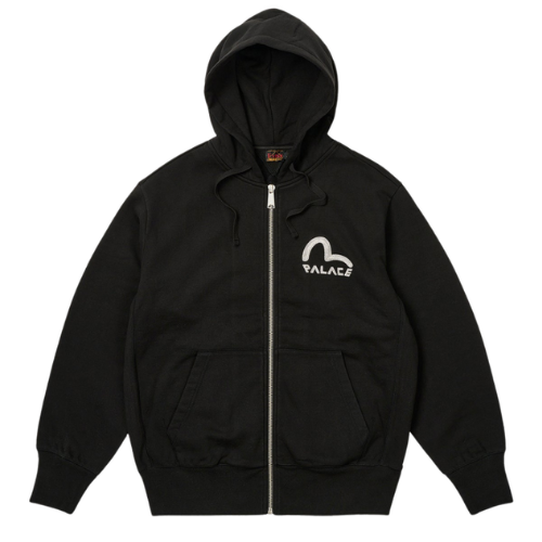 Palace X Evisu Zip Hoodie Black