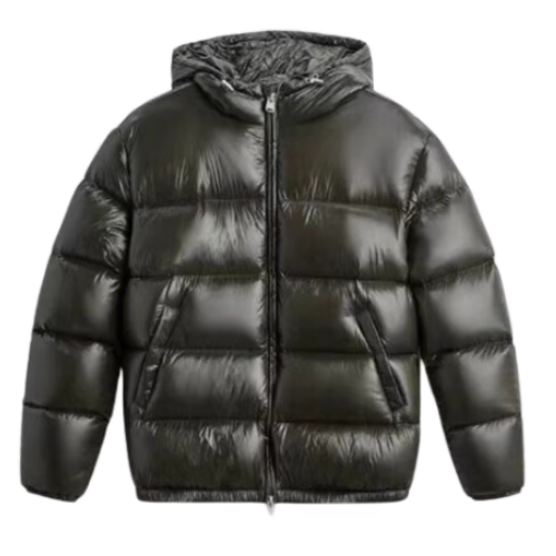 Zara Shiny Puffer Jacket Green