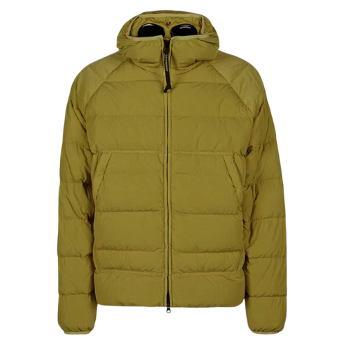 CP Company Eco-Chrome R Hooded Down Goggle Jacket Yellow