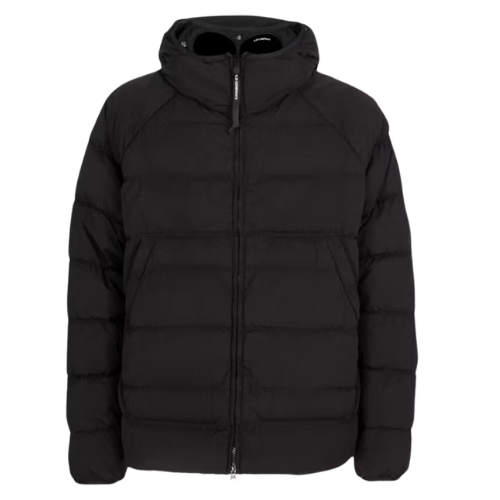 CP Company Eco-Chrome R Hooded Down Goggle Jacket Black