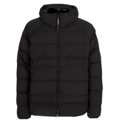 CP Company Eco-Chrome R Hooded Down Goggle Jacket Black