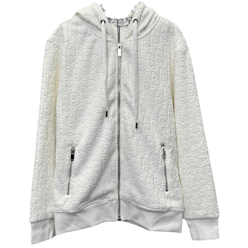 Dior Multi Print Zip Hoodie White