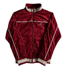 Corteiz Velour Amg Zip Hoodie Burgundy