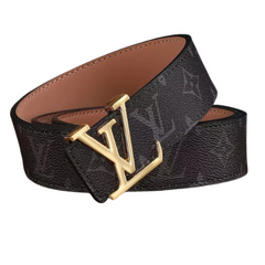 Louis Vuitton Belt Black Gold Brown