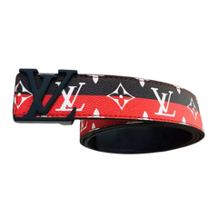 Louis Vuitton Belt Black White Red