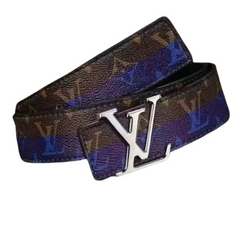 Louis Vuitton Belt Black Blue Silver