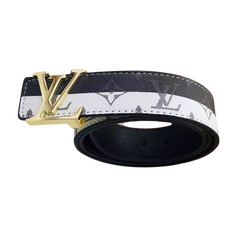 Louis Vuitton Belt Black White Gold