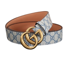 Gucci GG Belt Bronze White Blue