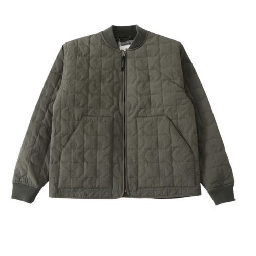 Carhratt Bomber Jacket Wave Print Olive Green