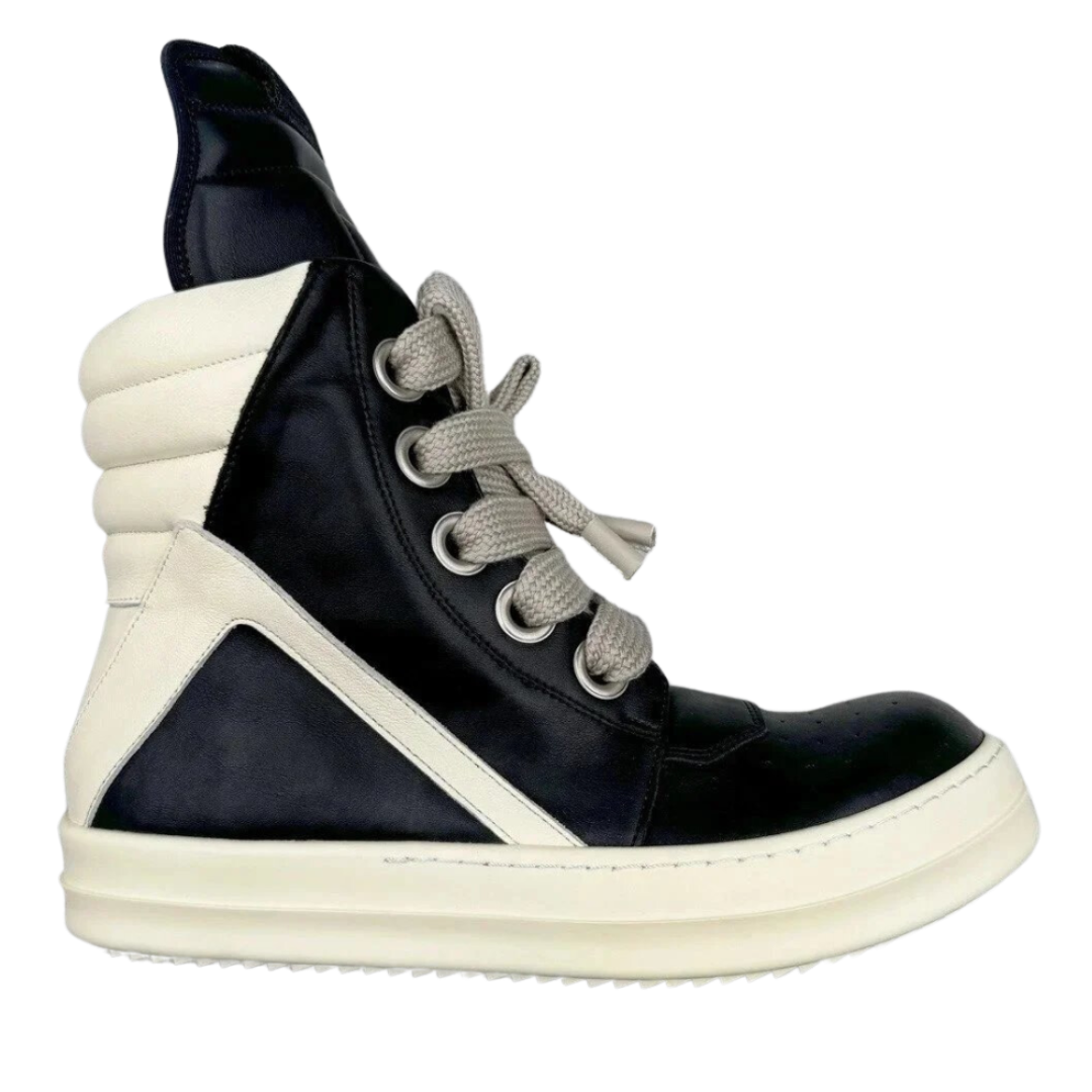 Rick Owens Jumbolaced Geobasket High-Top-Sneakers Milk Black