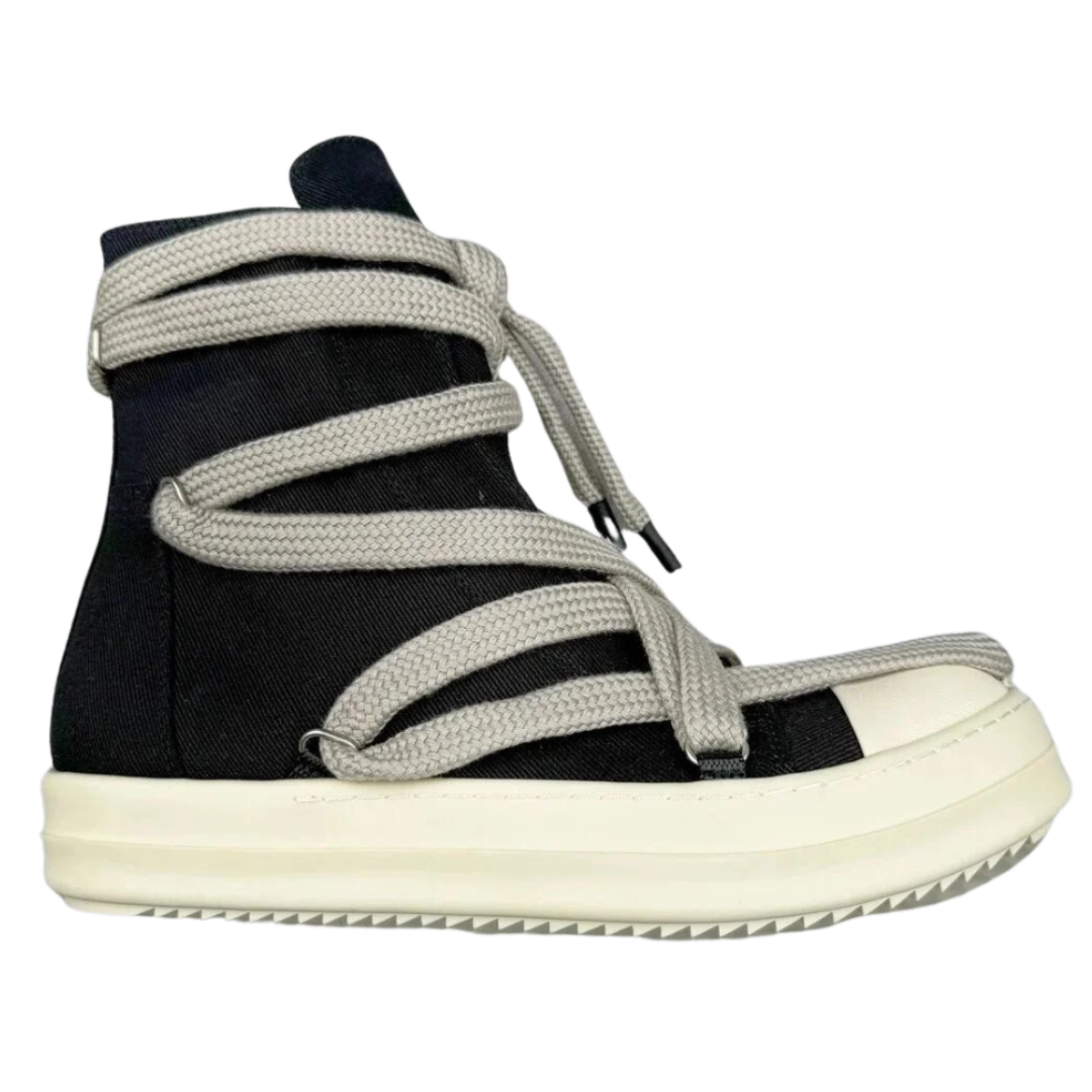 Rick Owens DRKSHDW Hexa HIgh Top Sneakers Milk Black