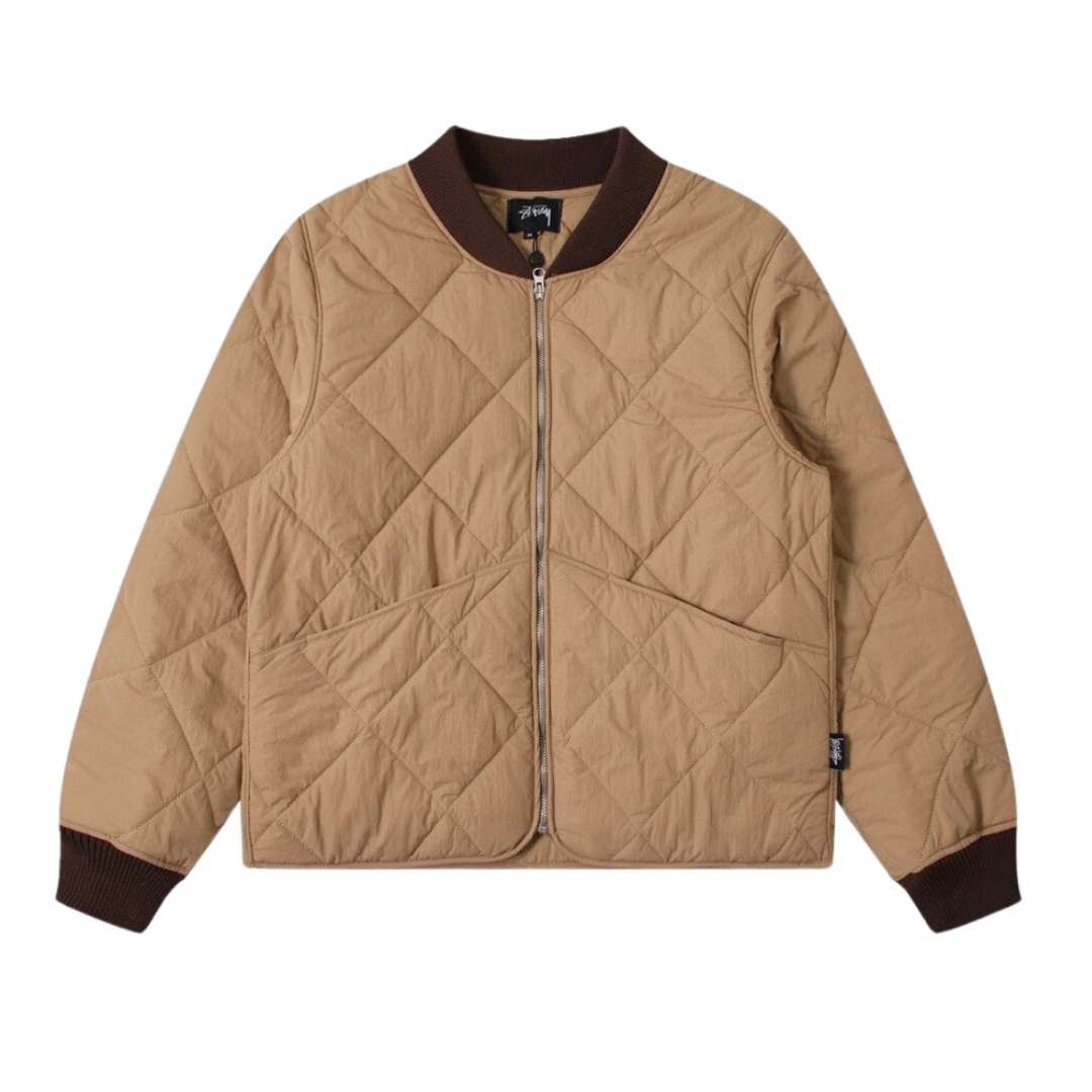 Stussy 8 Ball Quilted Liner Jacket Brown