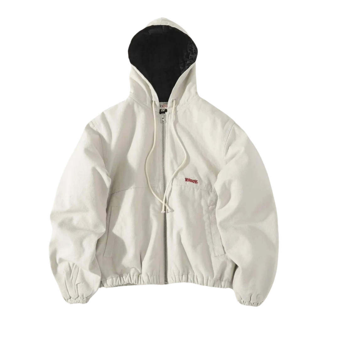 Stussy Hooded Work Jacket White
