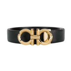 Feragamo Belt Black & Gold